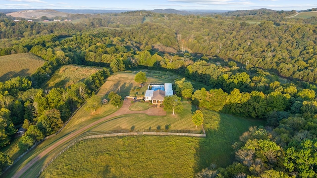 bird's eye view with a rural view