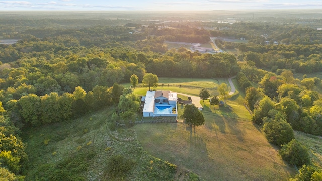 aerial view with a rural view