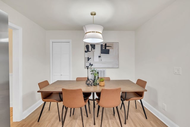 dining area featuring light hardwood / wood-style flooring