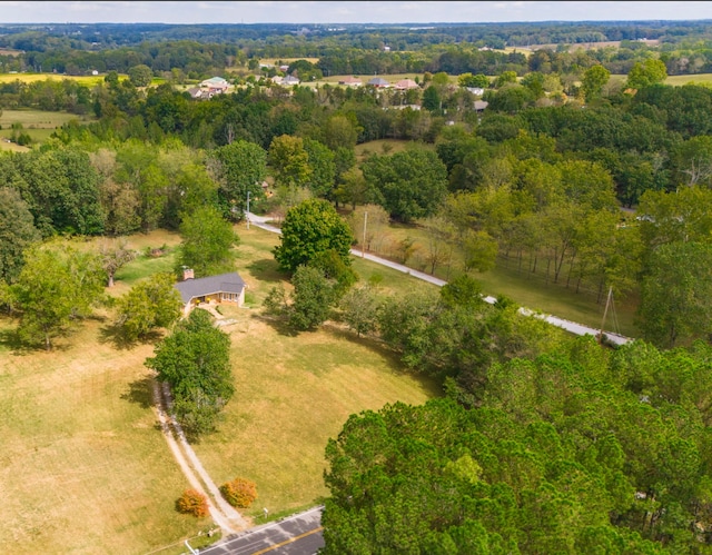 drone / aerial view with a rural view