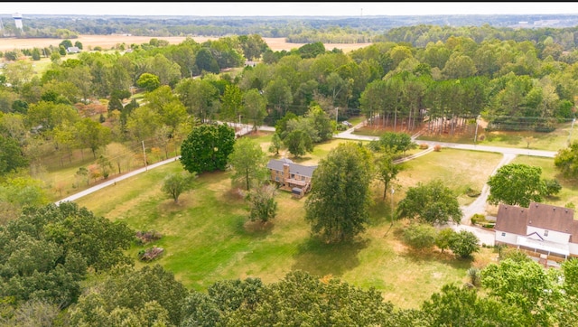 aerial view featuring a rural view