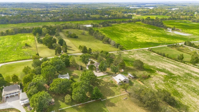 aerial view with a rural view