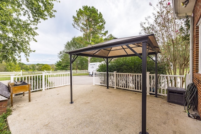 view of patio with a gazebo