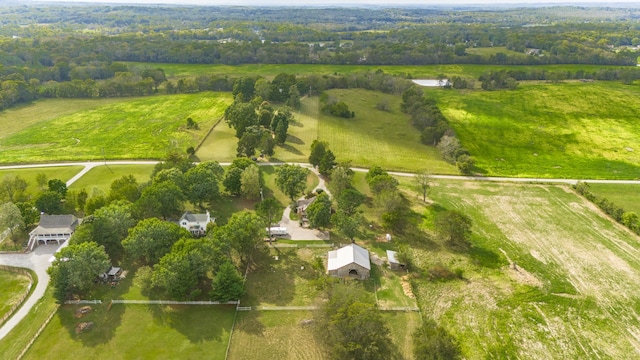 aerial view with a rural view