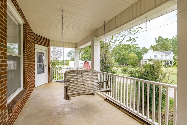 view of patio featuring covered porch