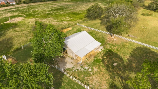 aerial view featuring a rural view