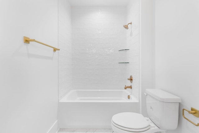 bathroom featuring toilet and shower / washtub combination