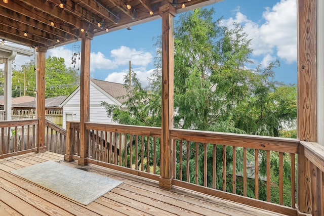 view of wooden deck