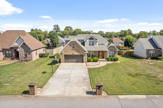 view of front of property with a front lawn