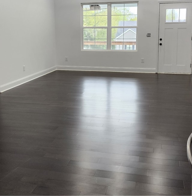 interior space with dark hardwood / wood-style flooring