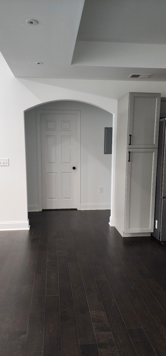 interior space featuring dark wood-type flooring