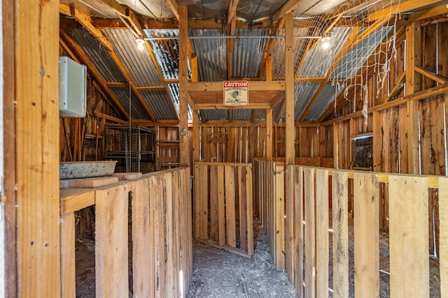 miscellaneous room featuring vaulted ceiling