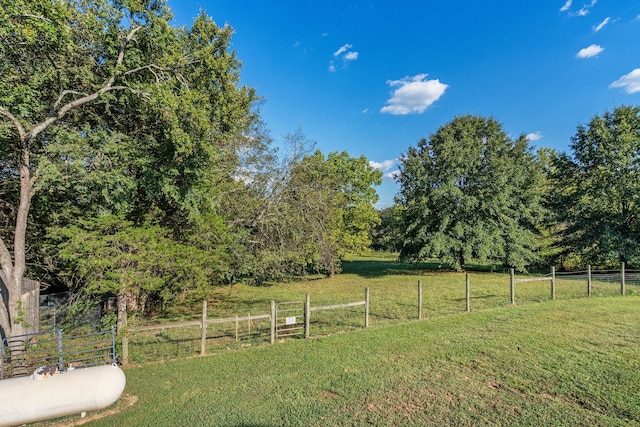 view of yard with a rural view