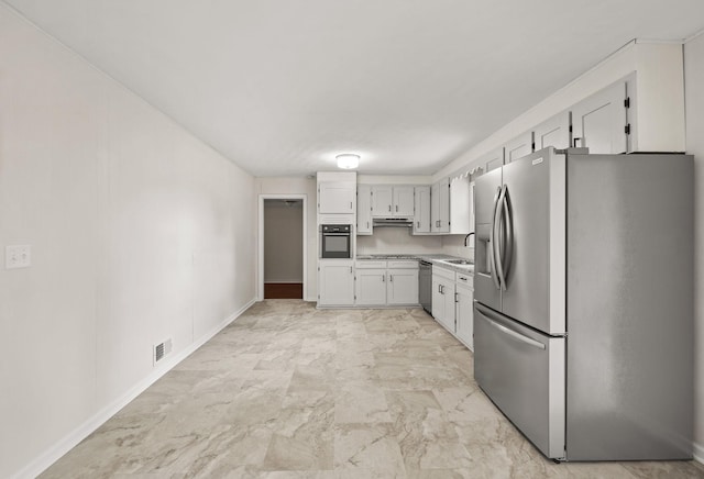 314 Robin Rd, Bowling Green, KY 42101 - kitchen with visible vents, a sink, light countertops, appliances with stainless steel finishes, and marble finish floor