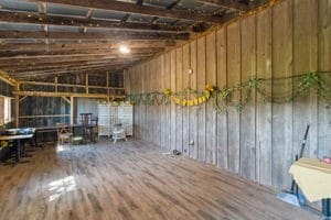 basement with wood-type flooring