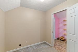 interior space featuring vaulted ceiling