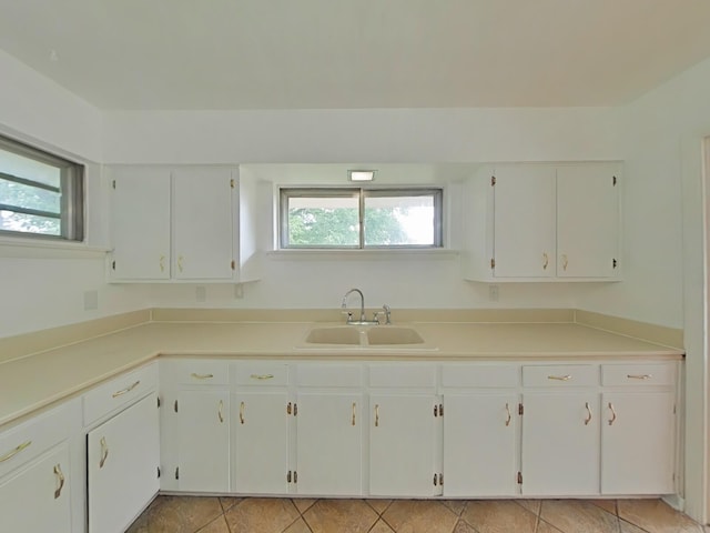 kitchen featuring white cabinets, sink, and a wealth of natural light