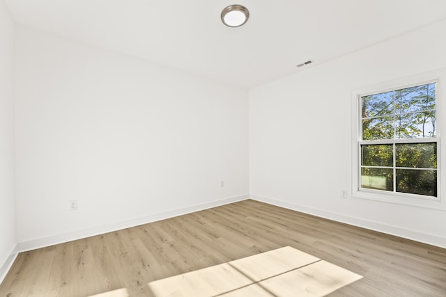 empty room featuring light wood-type flooring