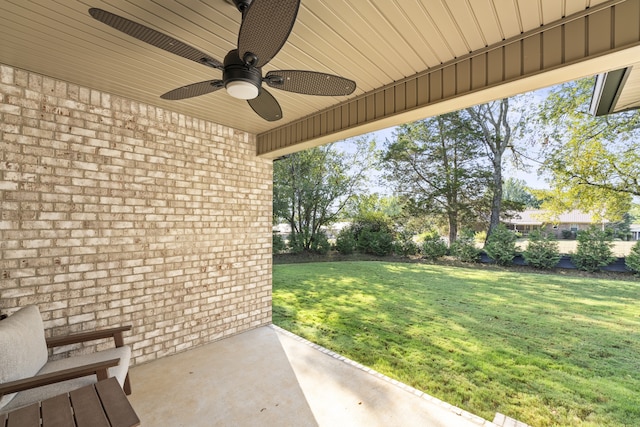 view of patio / terrace with ceiling fan