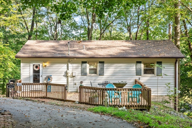 view of front of house with a deck