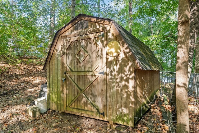 view of shed