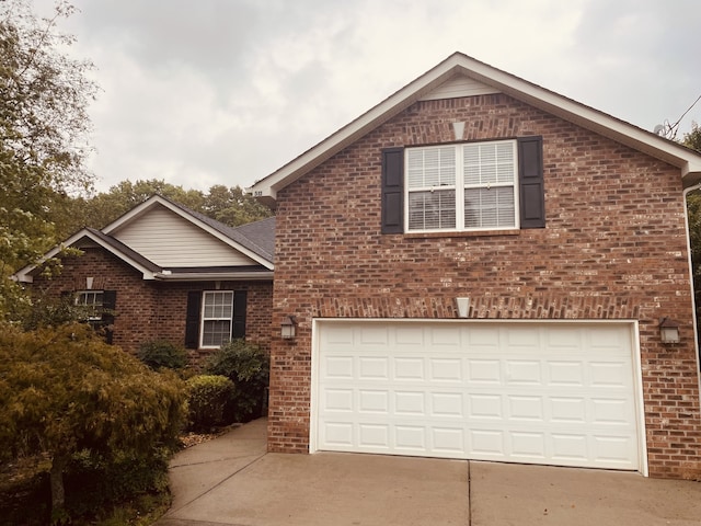 view of front property with a garage