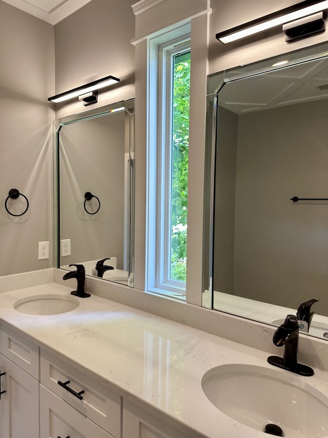 bathroom featuring plenty of natural light and vanity