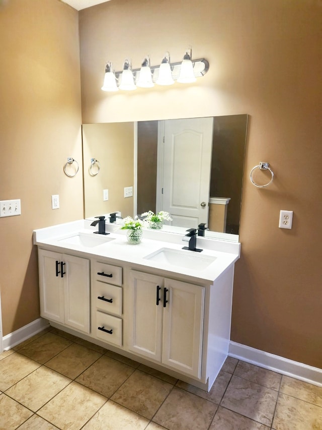 bathroom featuring tile patterned floors and vanity