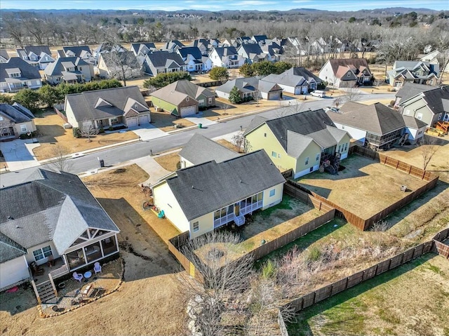 aerial view with a residential view