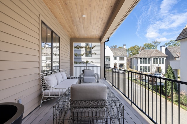 balcony featuring an outdoor hangout area