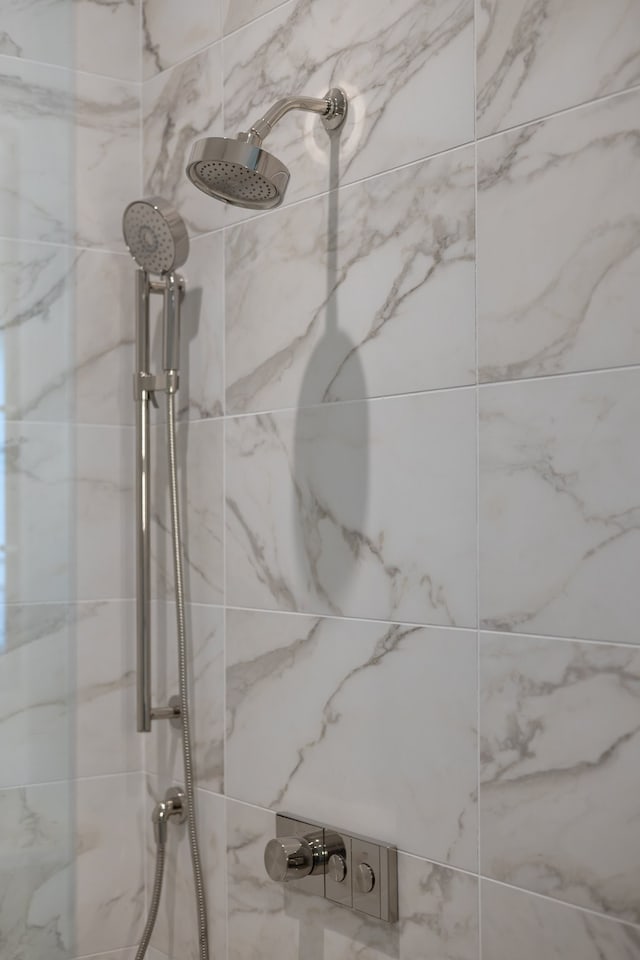 interior details with tiled shower