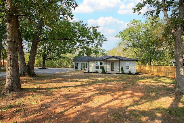 view of single story home