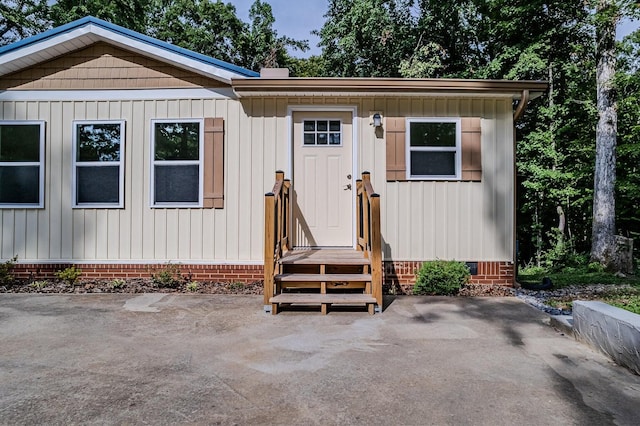 view of front of house with a patio area