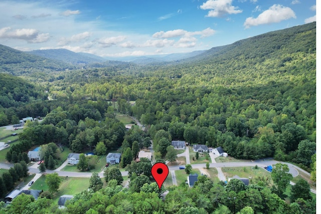 aerial view featuring a mountain view