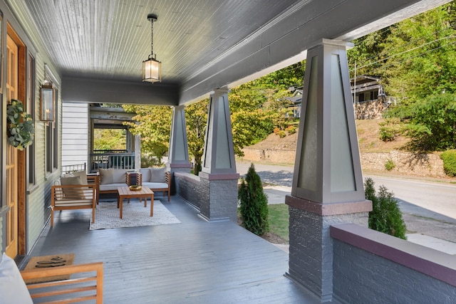 view of patio with a porch