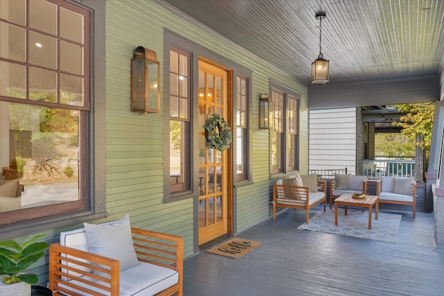 exterior space with covered porch