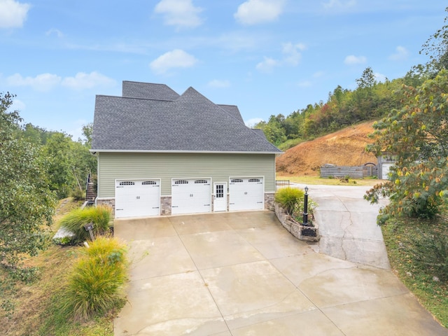 view of garage