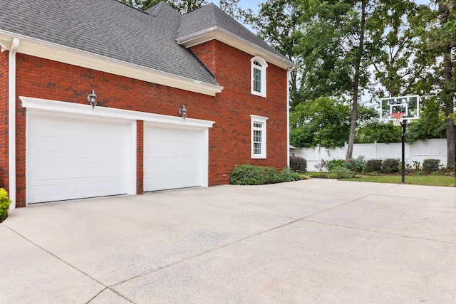 view of home's exterior with a garage