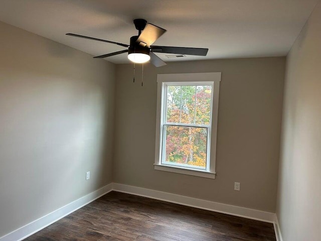 1342 Unity Dr NE Lot 19B, Cleveland, TN 37312 - spare room with baseboards, dark wood-style flooring, and a ceiling fan