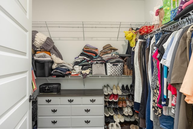 view of walk in closet