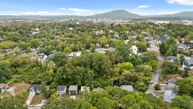 aerial view with a mountain view