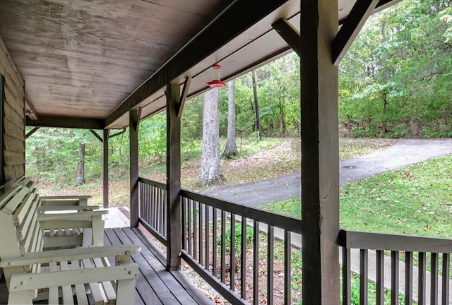 deck with a porch