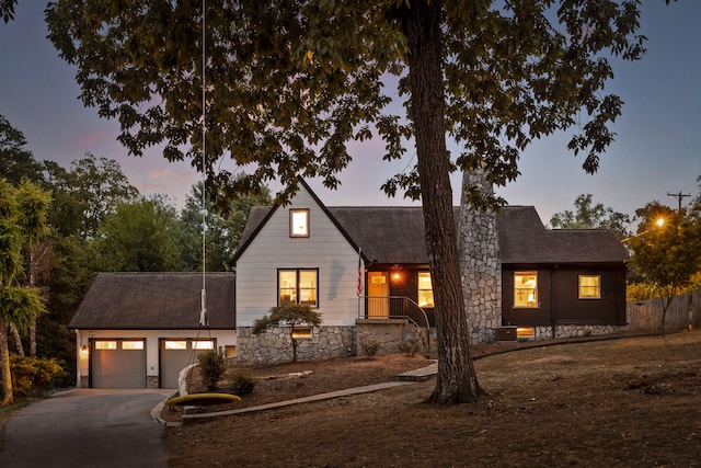 view of front facade with a garage