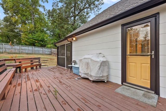 view of wooden deck