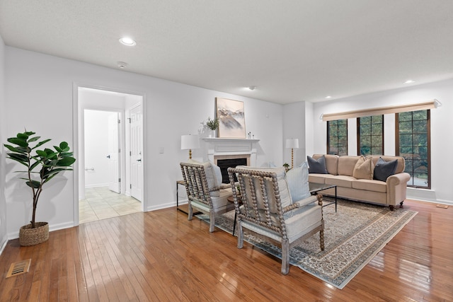 living room with light wood-type flooring