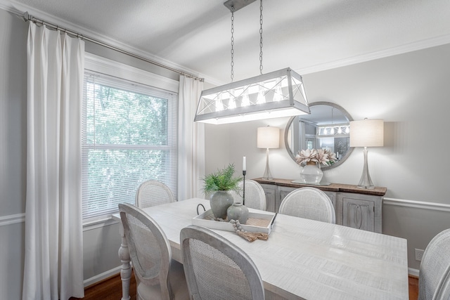 dining room with dark wood-type flooring