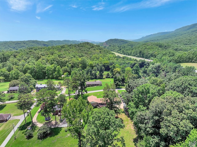 bird's eye view featuring a mountain view