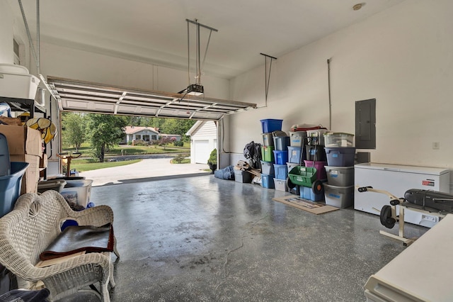 garage featuring electric panel