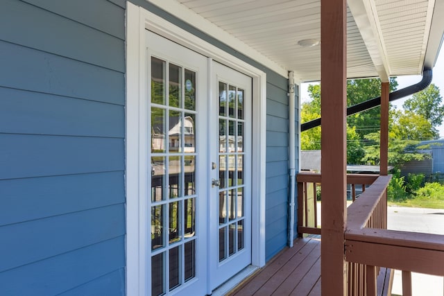 deck with a porch