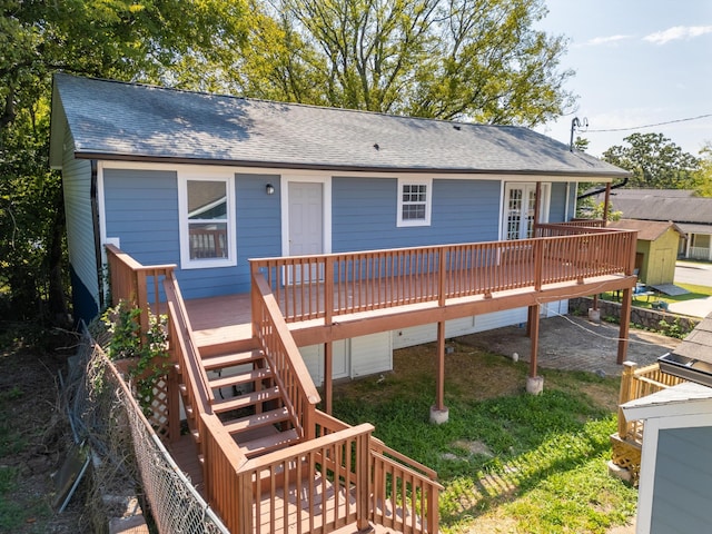 view of front of house with a deck